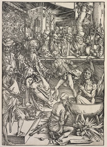 Revelation of St. John: Martyrdom of St. John by Albrecht Dürer, print, 1511