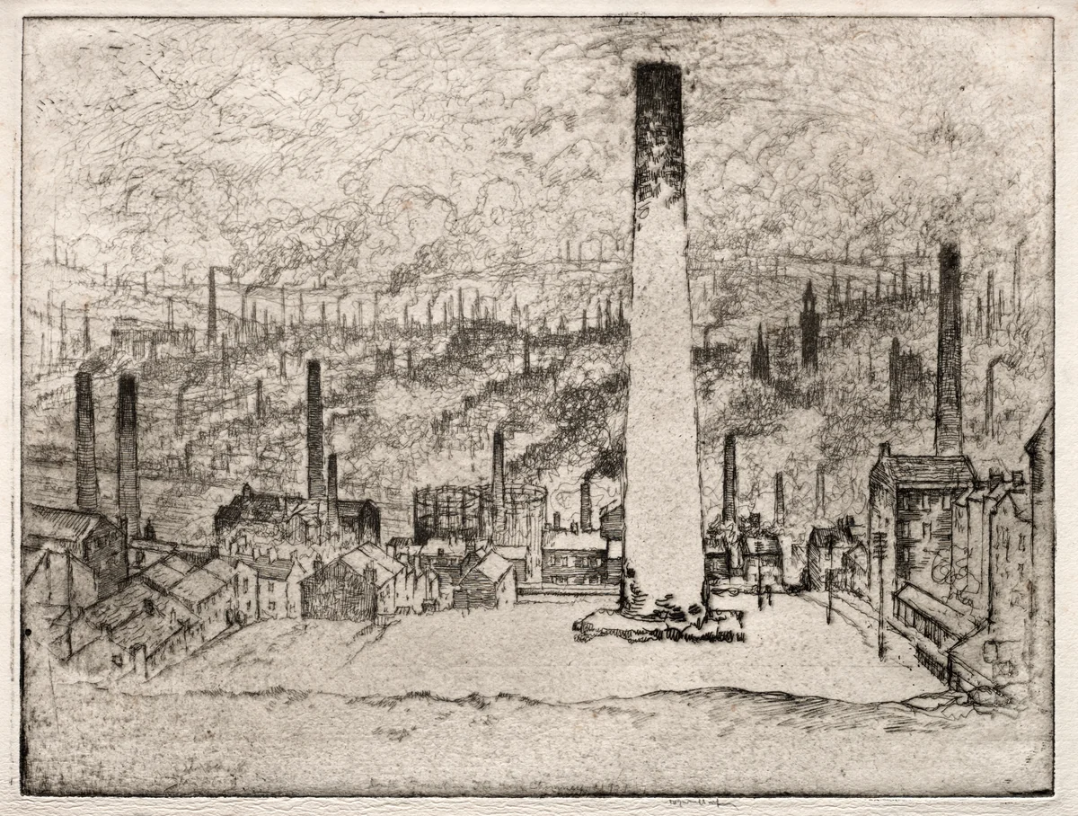 The Great Chimney, Bradford by Joseph Pennell, print, 1909