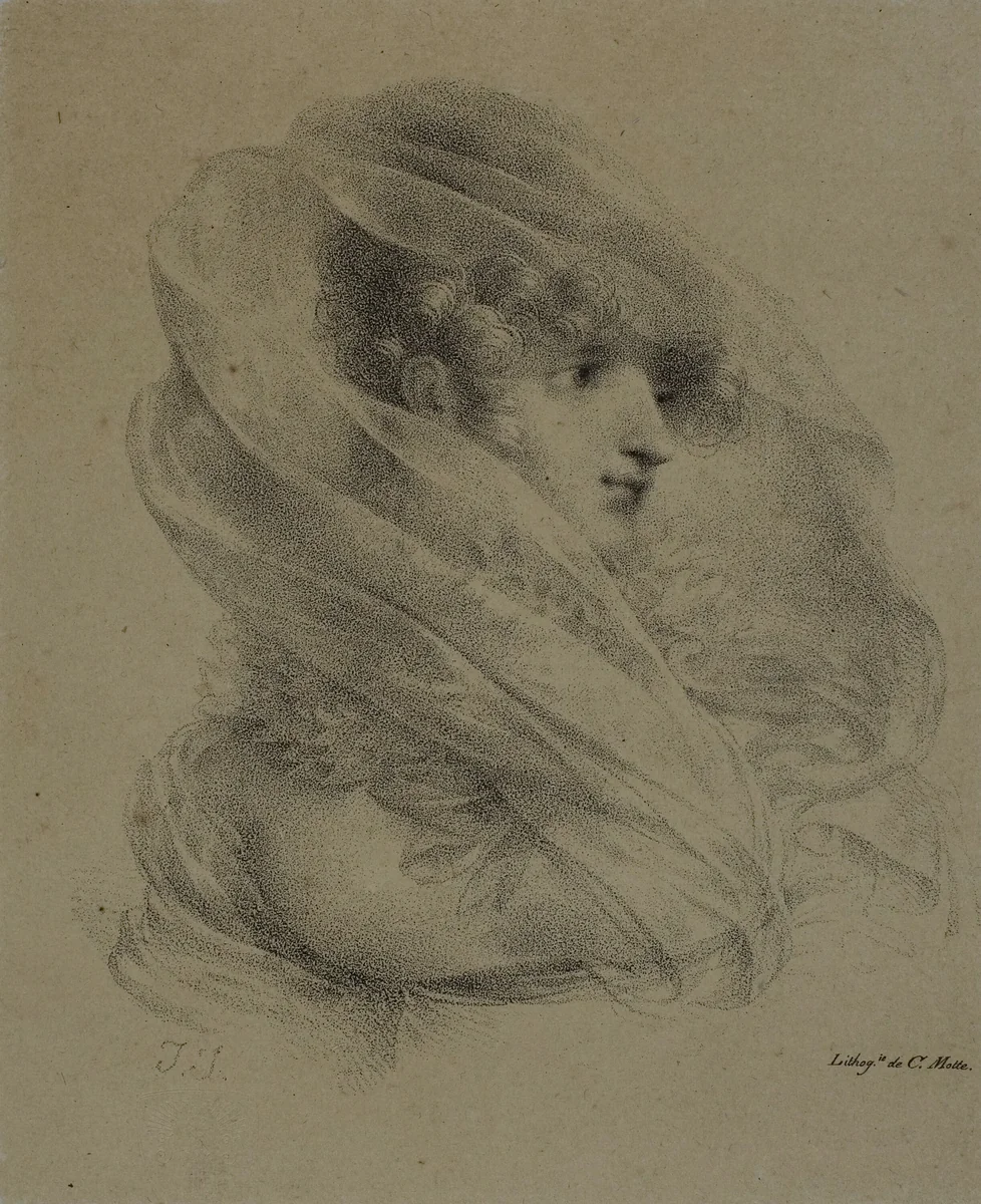 Mme. Ledieu by Jean Baptiste Isabey, print, 1815-1825