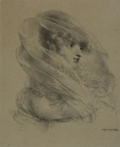 Mme. Ledieu by Jean Baptiste Isabey, print, 1815-1825