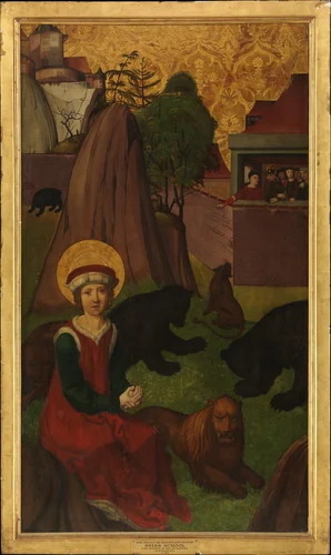 Saint Agapitus of Praeneste in the Arena; (interior) The Beheading of Saint Agapitus of Praeneste by Swiss Painter, painting, 1500-1505