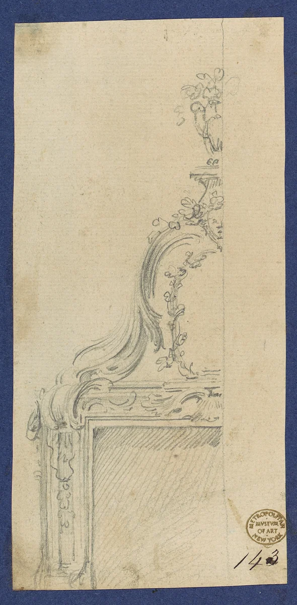 Chimneypiece, in Chippendale Drawings, Vol. I by Thomas Chippendale, drawing, 1748-1758