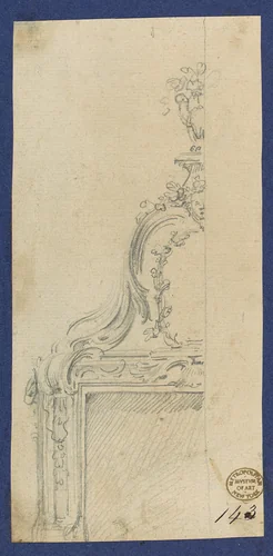 Chimneypiece, in Chippendale Drawings, Vol. I by Thomas Chippendale, drawing, 1748-1758