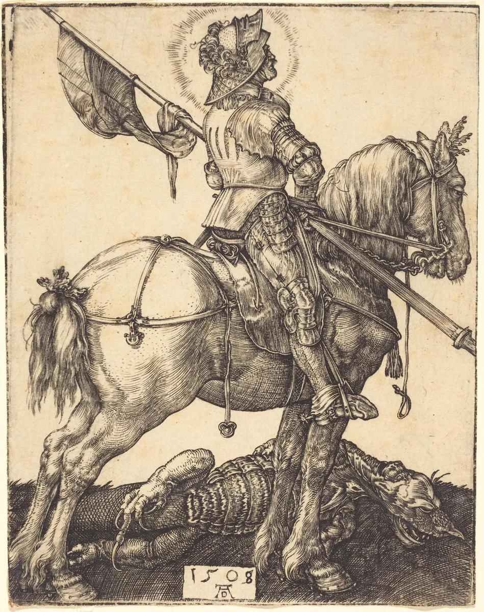 Saint George on Horseback by Albrecht Dürer, print, 1508