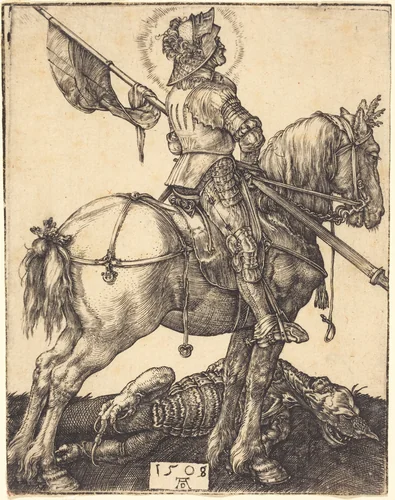 Saint George on Horseback by Albrecht Dürer, print, 1508