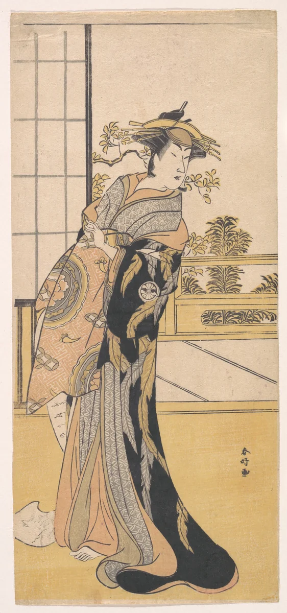 The Actor Segawa Kikunojo 3rd in a Female Role by Katsukawa Shunkō (勝川春好), print, 1770-1790
