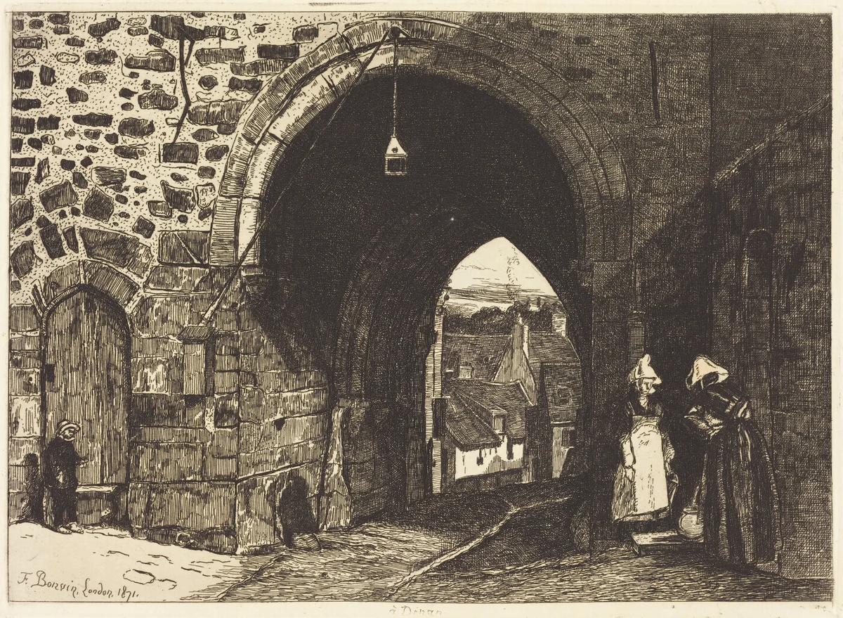 La Porte de St Malo à Dinan by François Bonvin, portfolio, 1871
