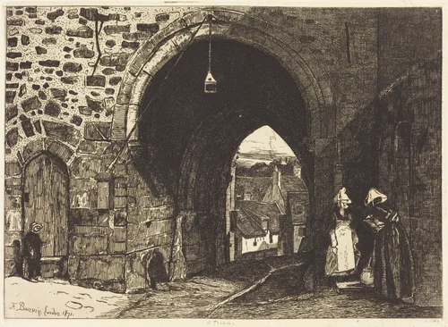 La Porte de St Malo à Dinan by François Bonvin, portfolio, 1871