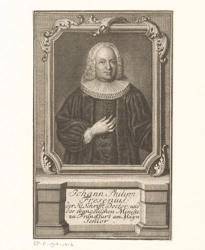 Portret van Johann Philipp Fresenius by Johann Christoph Sysang, print, 1750