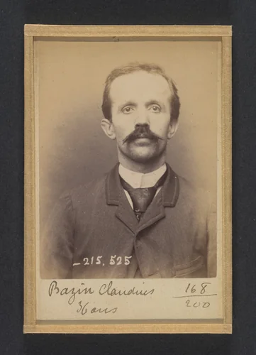 Bazin. Claudius dit César. 36 ans, né à Chatillon (Ain). Mécanicien. Anarchiste. 11/3/94. by Alphonse Bertillon, photograph, 1894