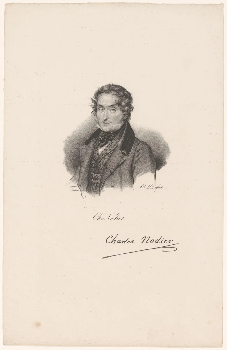 Portret van Charles Nodier by anonymous, print, 1818-1842