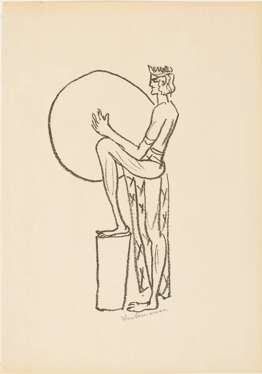1. Woman with Fish (Frau mit Fisch) 2. Composition (Komposition) from the illustrated book Max Beckmann by Max Beckmann, print, 1948