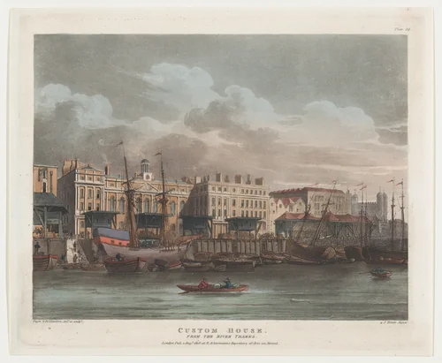 Custom House by Thomas Rowlandson, print, 1808