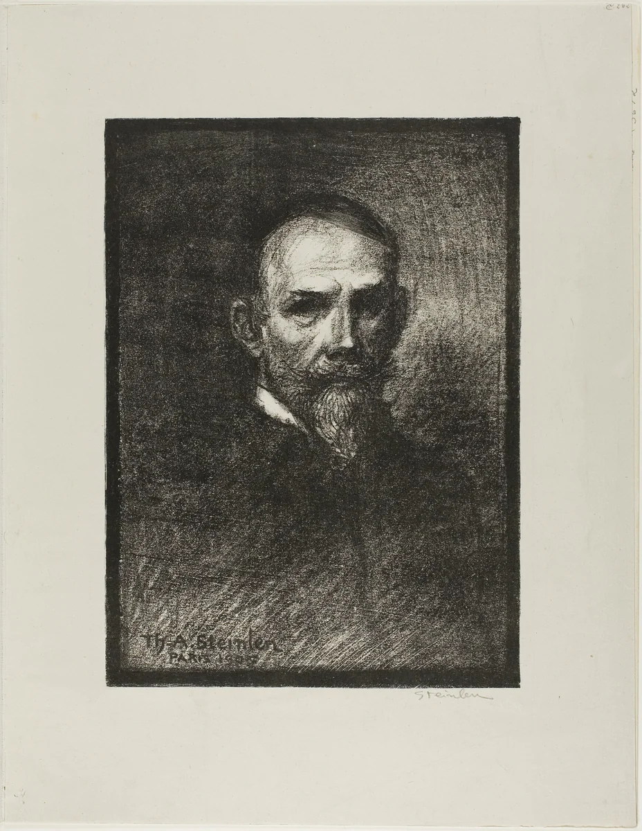 Steinlen, Frontal View, Head to the Right by Théophile Alexandre Steinlen, print, 1905