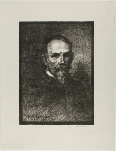 Steinlen, Frontal View, Head to the Right by Théophile Alexandre Steinlen, print, 1905