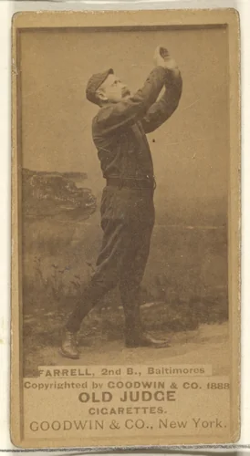 Farrell, 2nd Base, Baltimore Orioles, from the Old Judge series (N172) for Old Judge Cigarettes by Goodwin & Company, photograph, 1888