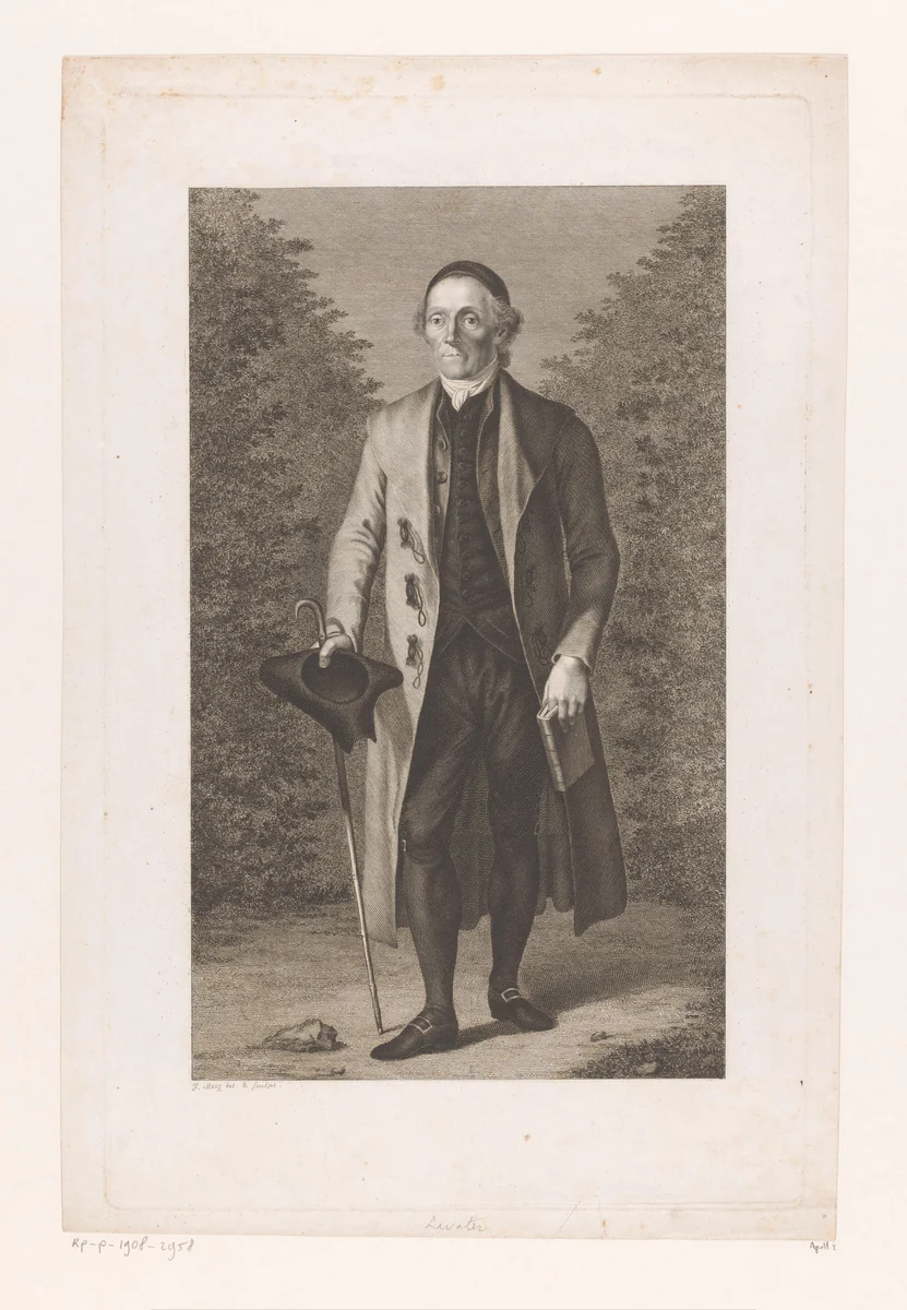 Portret van Lavater by Jacob Merz, print, 1801-1807