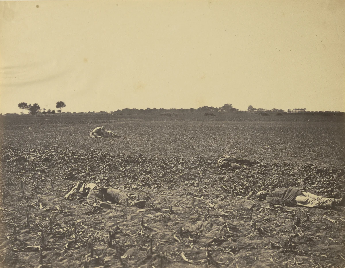 Charge of the Dragoon's Guard at Palichian by Felice Beato, photograph, 1860
