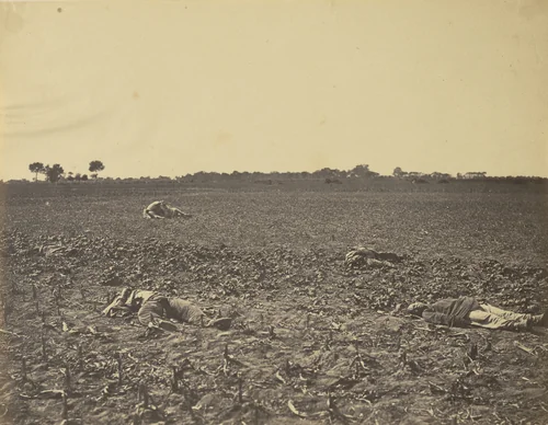 Charge of the Dragoon's Guard at Palichian by Felice Beato, photograph, 1860