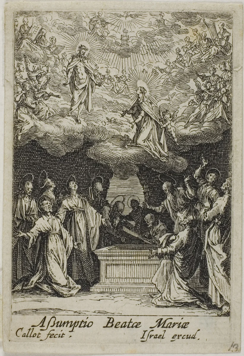 The Assumption of the Virgin, from the Life of the Virgin by Jacques Callot, print, 1612-1635
