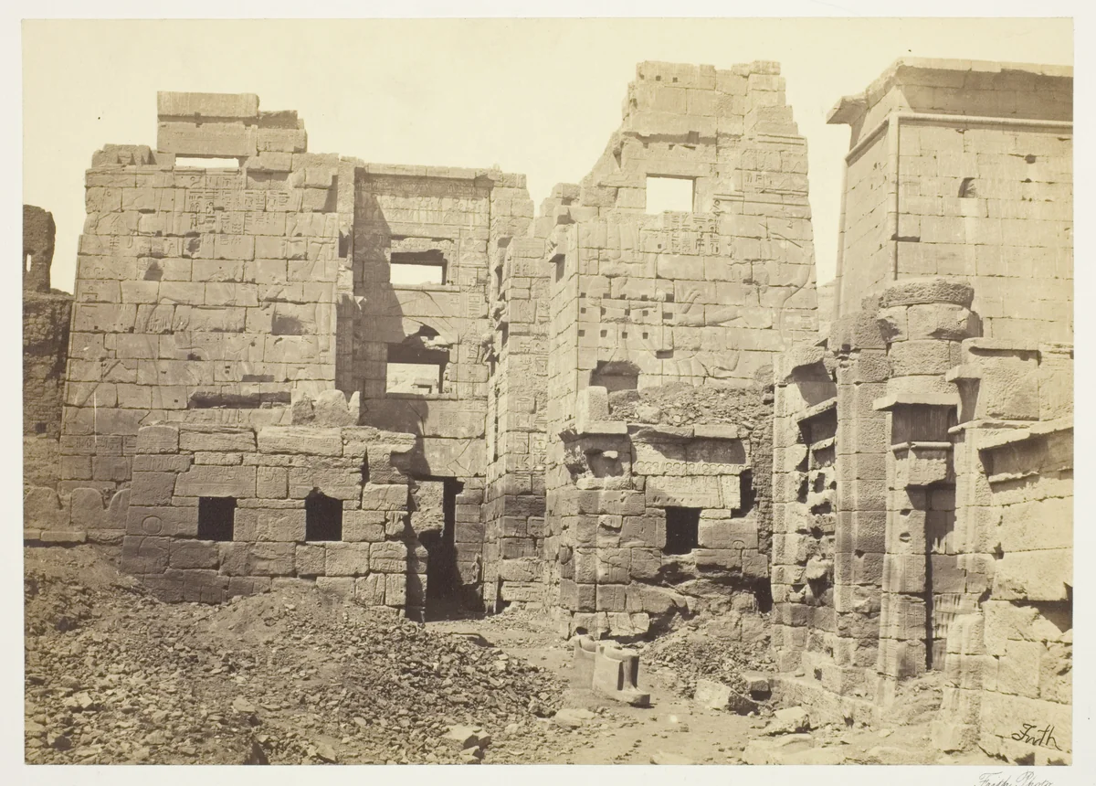 The Temple Palace, Medinet-Haboo by Francis Frith, photograph, 1852-1862