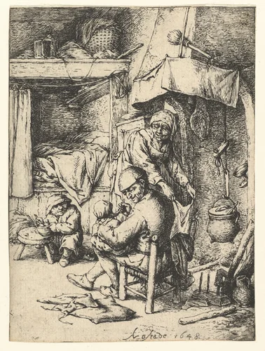 The Pater Familias by Adriaen van Ostade, print, 1648