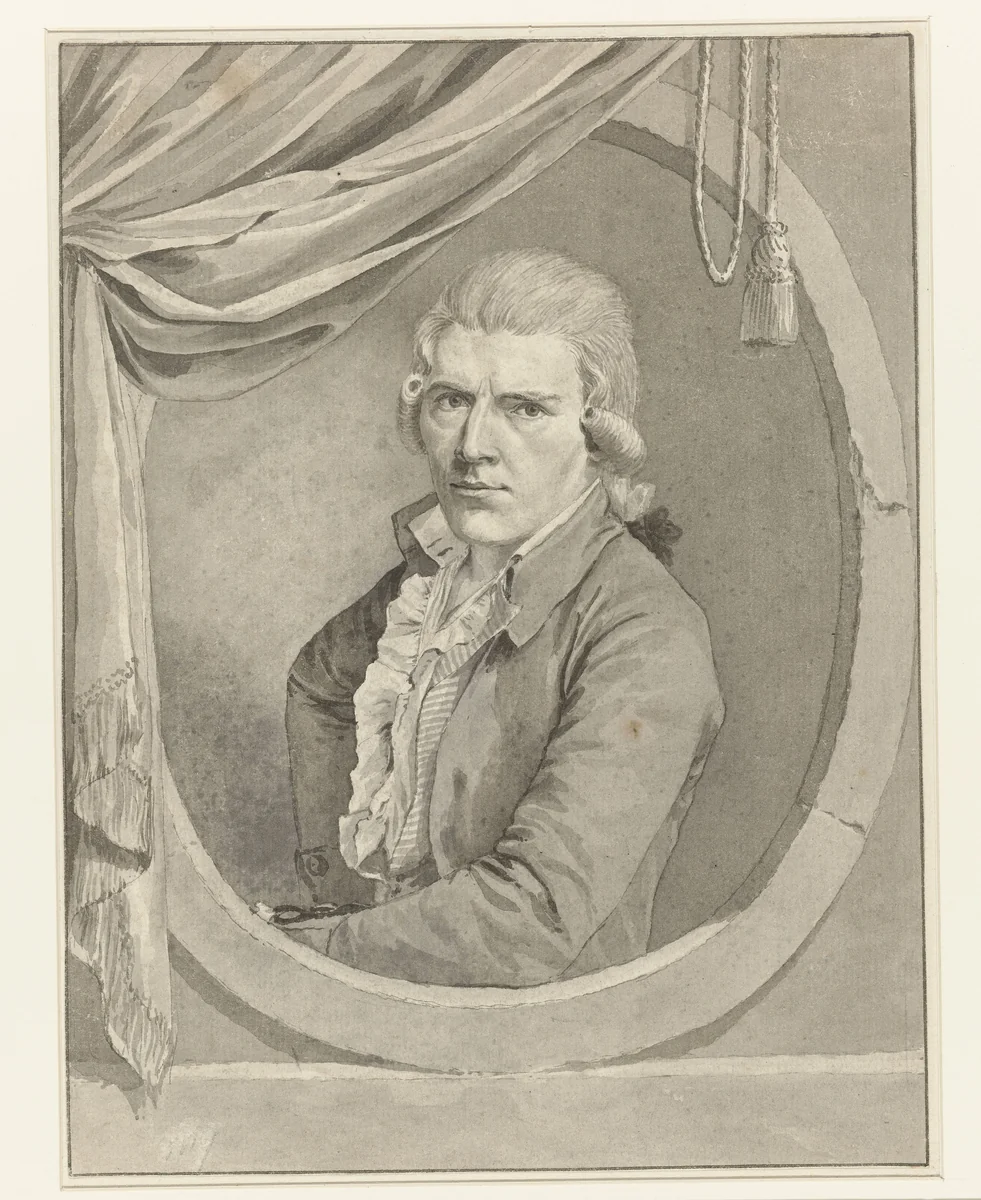 Zelfportret van Johannes Christiaan Bendorp by Johannes Christiaan Bendorp, drawing, 1794-1798