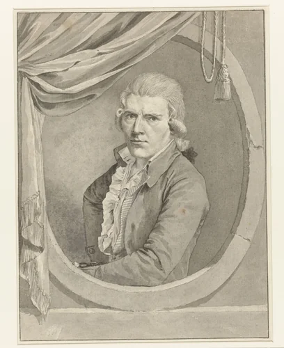 Zelfportret van Johannes Christiaan Bendorp by Johannes Christiaan Bendorp, drawing, 1794-1798