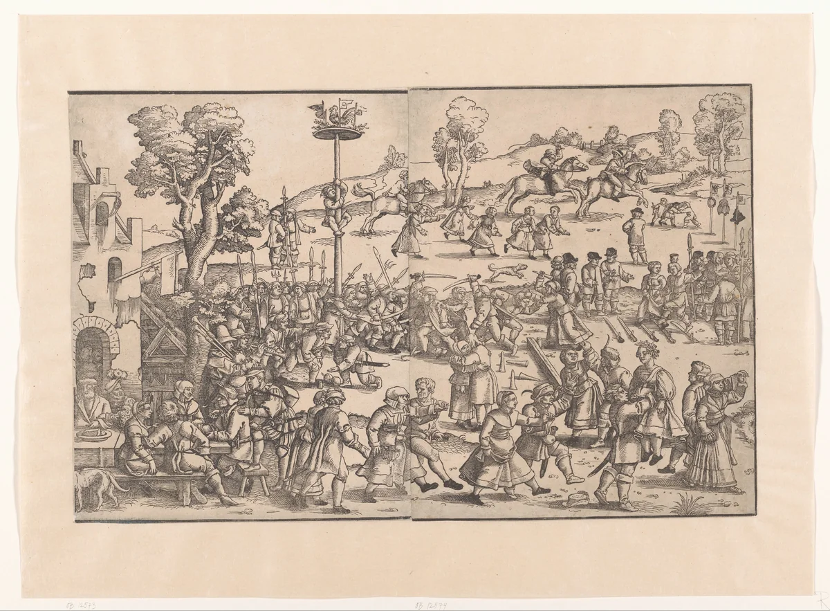 Dorpskermis (rechterdeel) by anonymous, print, 1539
