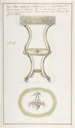 Design for an Occasional Table by anonymous, drawing, 1765-1790