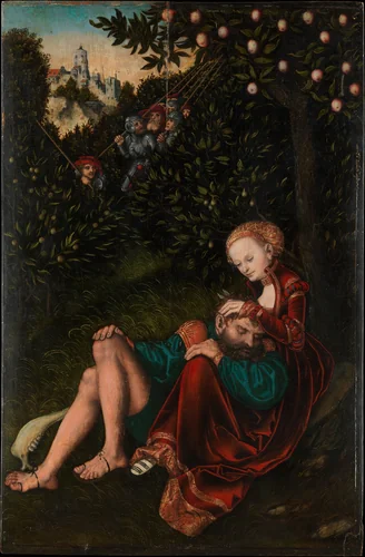 Samson and Delilah by Lucas Cranach, painting, 1528-1530