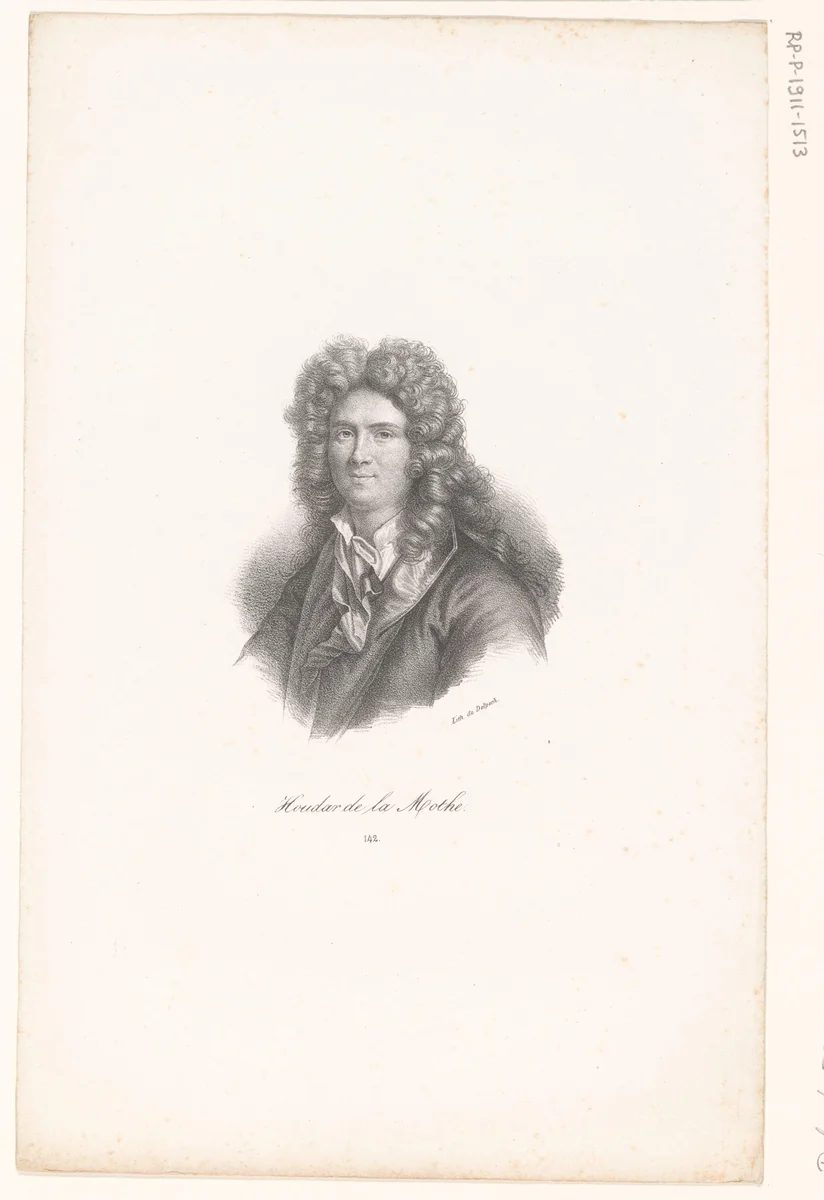 Portret van Antoine Houdar de La Motte by anonymous, print, 1818-1842