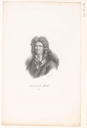 Portret van Antoine Houdar de La Motte by anonymous, print, 1818-1842