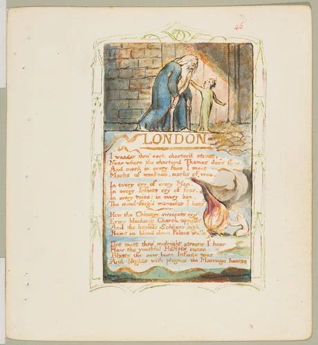 Songs of Experience: London by William Blake, print, 1794-1825