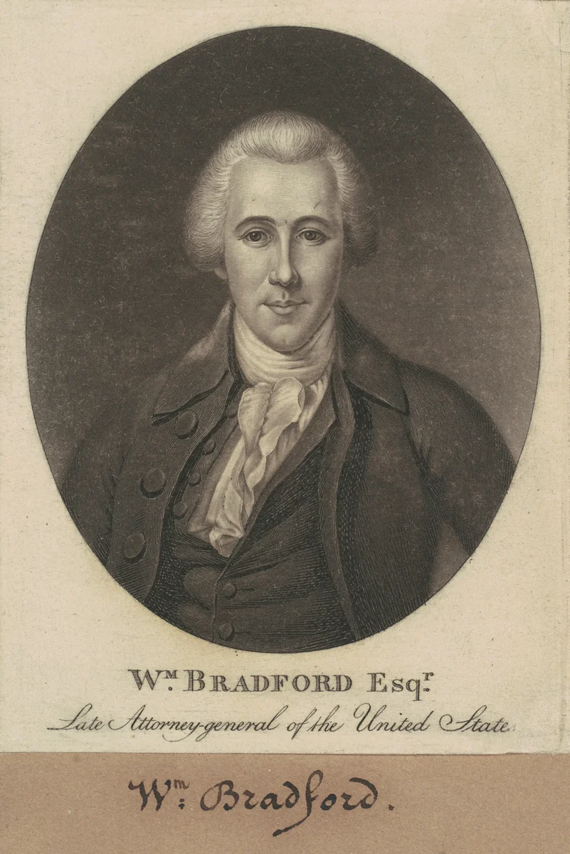 William Bradford by Charles B. J. Févret de Saint-Mémin, print, 1800