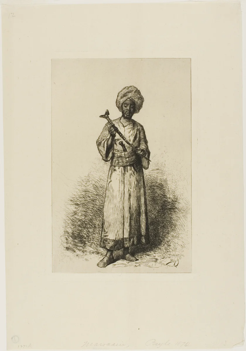 Morrocan Man by Pierre Marie Beyle, print, 1858-1902
