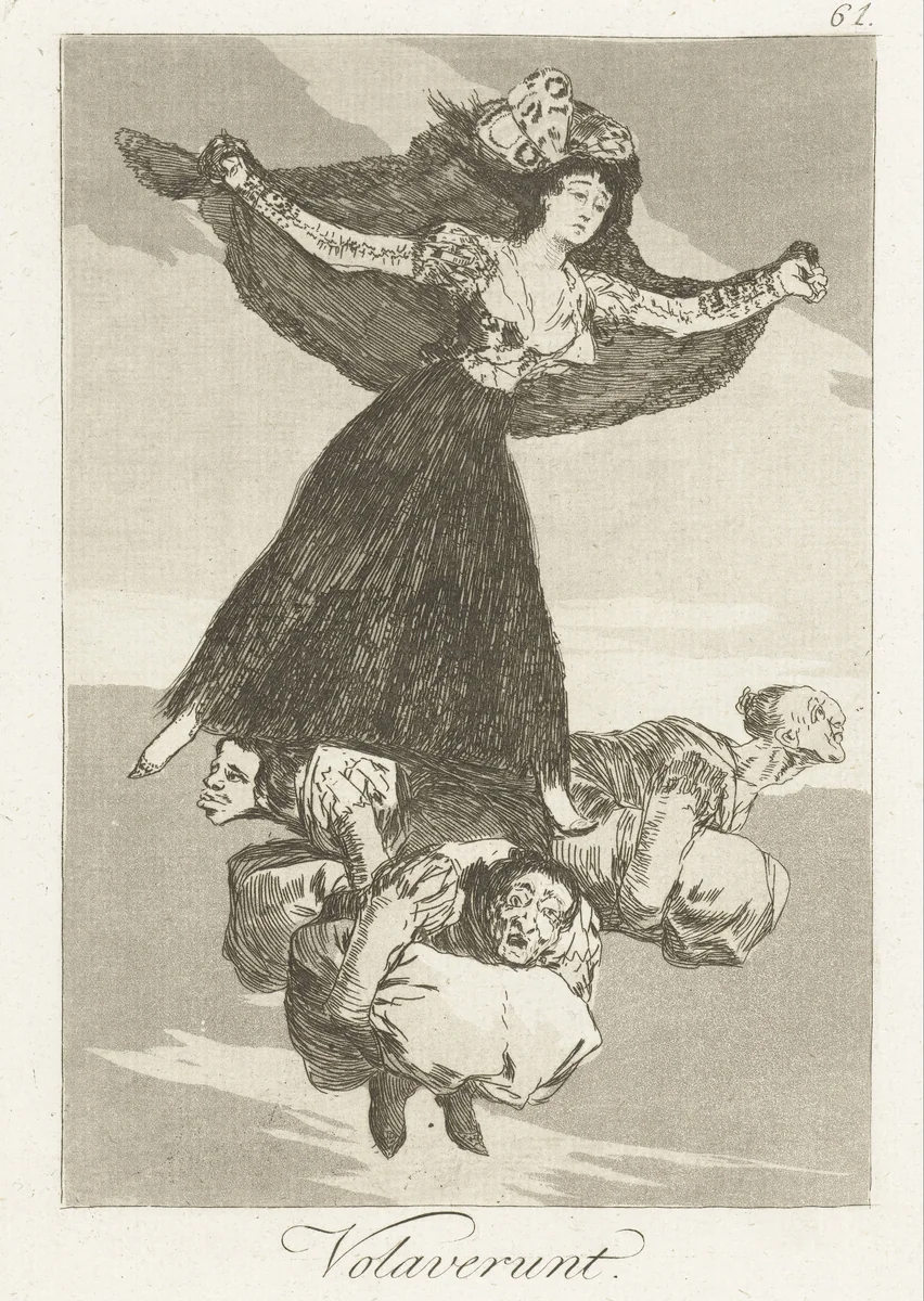 Zij hebben gevlogen by Francisco de Goya, print, 1797-1799