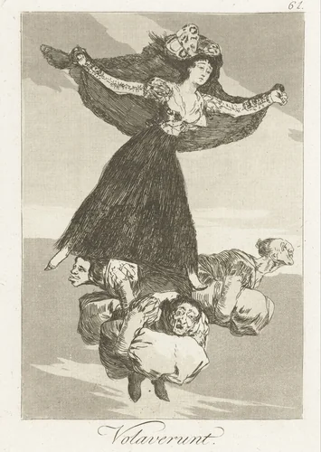 Zij hebben gevlogen by Francisco de Goya, print, 1797-1799