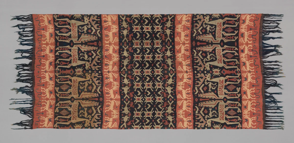 Man's Hinggi Cloth (Warp-Ikat Mantle) by Indonesia, Sumba, East Sumba, textile, 1801-1900