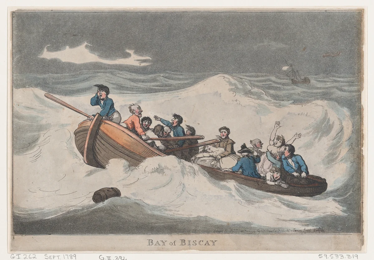 Bay of Biscay by Thomas Rowlandson, print, 1789