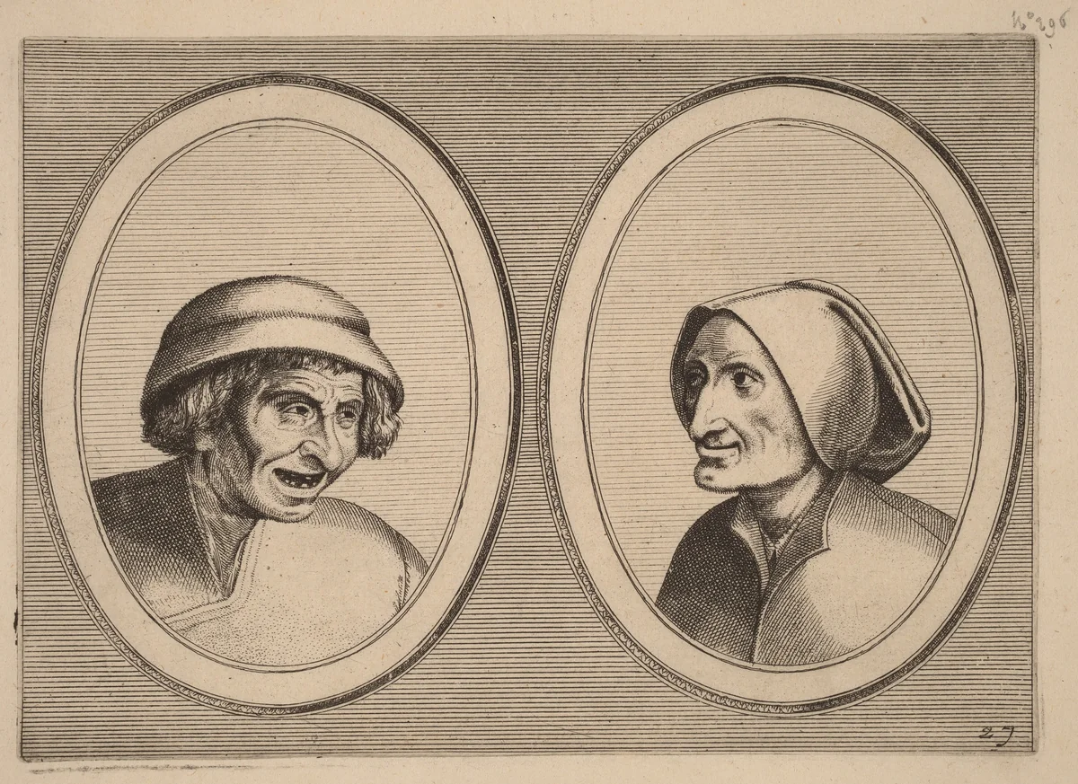 "Keesje Licht-hart" and "Verblinde Swaen" by Johannes van Doetechum
Lucas van Doetechum
Pieter Bruegel
Claes Jansz Visscher, print, 1564-1565