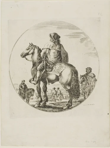 Hungarian Horseman by Stefano della Bella, print, 1646-1656