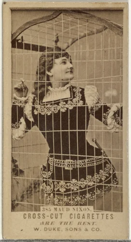Card Number 385, Maud Nixon, from the Actors and Actresses series (N145-3) issued by Duke Sons & Co. to promote Cross Cut Cigarettes by W. Duke, Sons & Co., photograph, 1880-1889