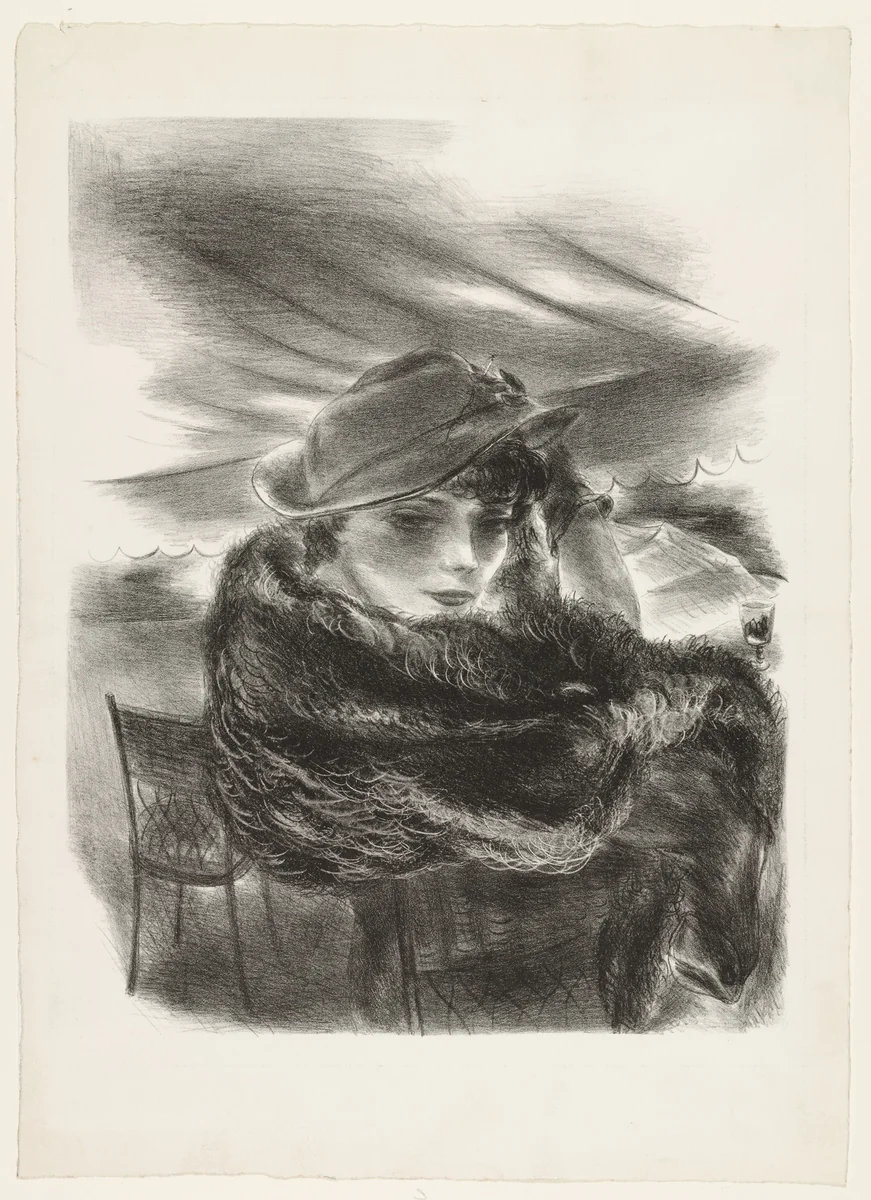 Café No. 2 by Yasuo Kuniyoshi, print, 1935