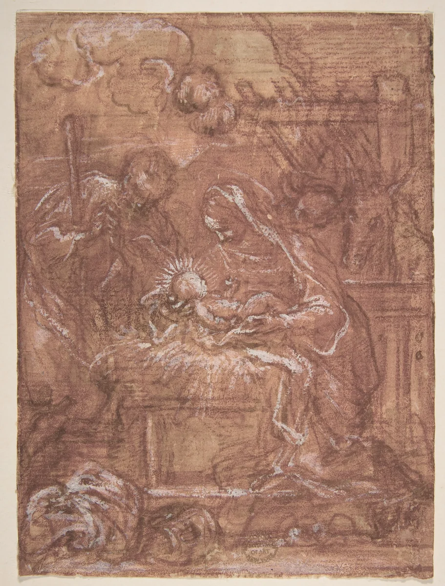 The Nativity by Giuseppe Passeri, drawing, 1654-1714