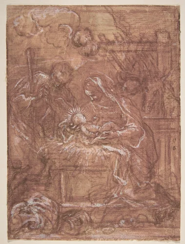 The Nativity by Giuseppe Passeri, drawing, 1654-1714