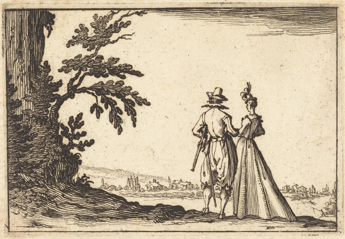 The Promenade by Jacques Callot, print, 1617