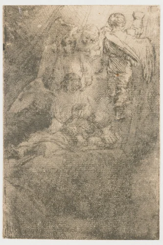 Jacob's ladder by Rembrandt van Rijn, print, 1655