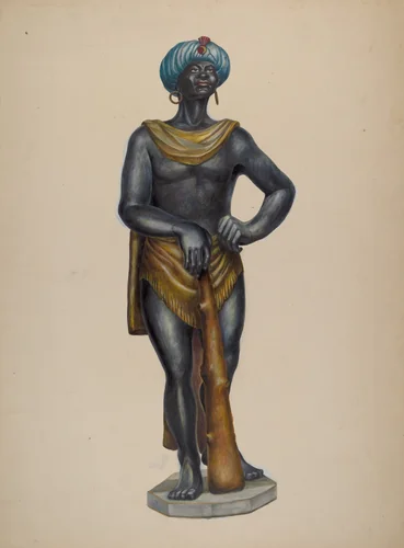 Nubian Slave Figure by Walter Hochstrasser, index of american design, 1937