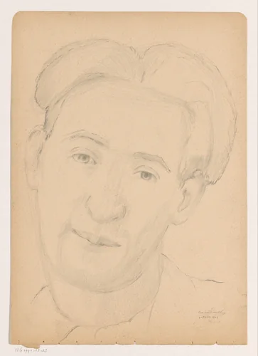 Zelfportret: B-1-1, 1 februari by Cor van Teeseling, drawing, 1942